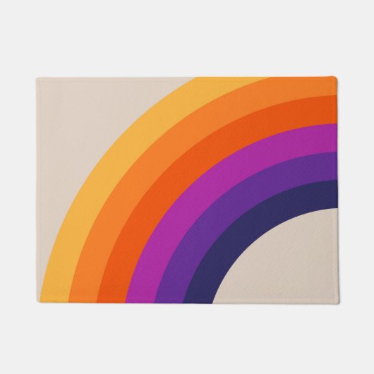 Farbenfrohe Regenbogenkunst im Retrostil Fußmatte (Vorderseite)
