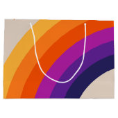 Farbenfrohe Regenbogenkunst im Retrostil Große Geschenktüte (Rückseite)