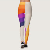 Farbenfrohe Regenbogenkunst im Retrostil Leggings (Rückseite)