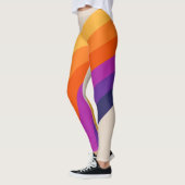 Farbenfrohe Regenbogenkunst im Retrostil Leggings (Links)
