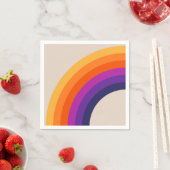 Farbenfrohe Regenbogenkunst im Retrostil Serviette (Beispiel)