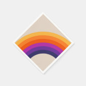 Farbenfrohe Regenbogenkunst im Retrostil Serviette (Ecke)