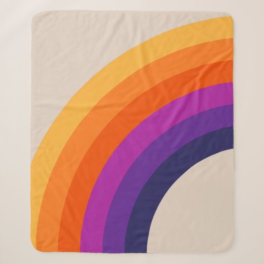 Farbenfrohe Regenbogenkunst im Retrostil Sherpadecke (Vorderseite)