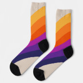 Farbenfrohe Regenbogenkunst im Retrostil Socken (Linkes Detail)