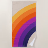 Farbenfrohe Regenbogenkunst im Retrostil Strandtuch (Vorderseite)