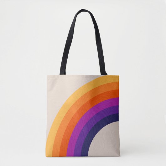 Farbenfrohe Regenbogenkunst im Retrostil Tasche (Vorderseite)