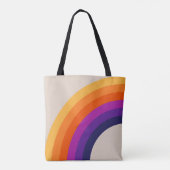 Farbenfrohe Regenbogenkunst im Retrostil Tasche (Rückseite)
