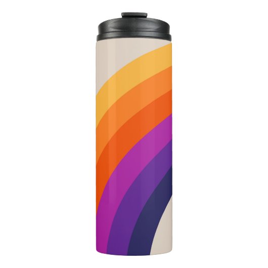 Farbenfrohe Regenbogenkunst im Retrostil Thermosbecher (Vorderseite)
