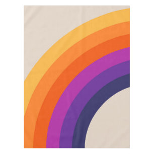 Farbenfrohe Regenbogenkunst im Retrostil Tischdecke