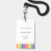 Farbenfrohe Regenbogenlehrer Foto-ID-Abzeichen Ausweis (Back with Lanyard)