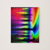 Farbenfrohe Regenbogenleuchten in beleuchtetem Wal Puzzle (Vertikal)