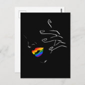 Farbenfrohe Regenbogenlippen Pride Gay Lesbian Que Postkarte (Vorne/Hinten)