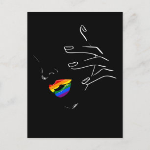 Farbenfrohe Regenbogenlippen Pride Gay Lesbian Que Postkarte