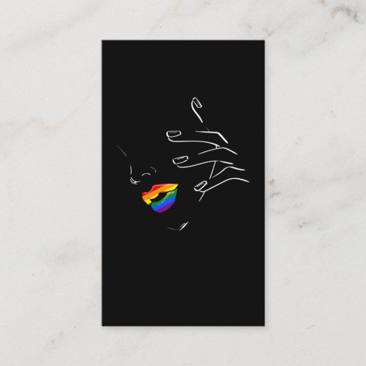 Farbenfrohe Regenbogenlippen Pride Gay Lesbian Que Visitenkarte (Vorderseite)
