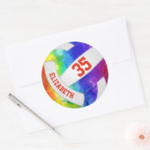 farbenfrohe Regenbogenmädchen, personalisierte Vol Runder Aufkleber (Umschlag)