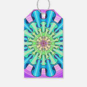 Farbenfrohe Regenbogenmandala Geschenkanhänger