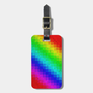 Farbenfrohe Regenbogenmosaik, Gepäckmarke Gepäckanhänger