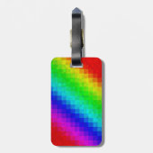 Farbenfrohe Regenbogenmosaik, Gepäckmarke Gepäckanhänger (Rückseite vertikal)