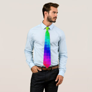 Farbenfrohe Regenbogenmosaik, Necktie Krawatte