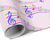 Farbenfrohe Regenbogenmusik Geschenkpapier (Rolleneckpunkt)
