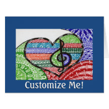 Farbenfrohe Regenbogenmusik Herz Doodle Personalis