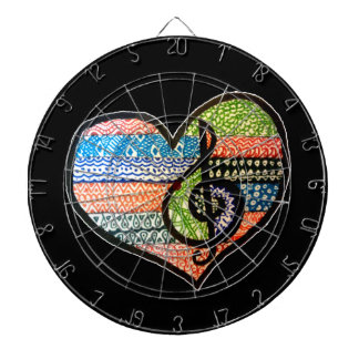 Farbenfrohe Regenbogenmusik Herz Doodle Personalis Dartscheibe