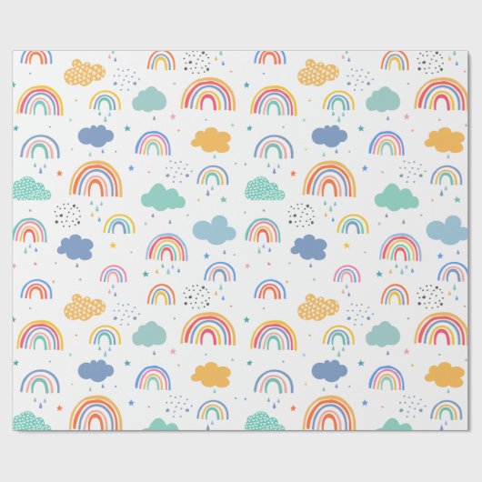 Farbenfrohe Regenbogenmuster Geschenkpapier (Flach)