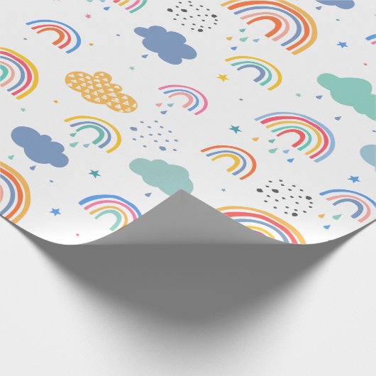 Farbenfrohe Regenbogenmuster Geschenkpapier (Ecke)