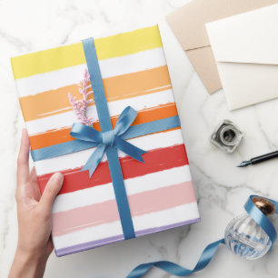 Farbenfrohe Regenbogenmuster Geschenkpapier