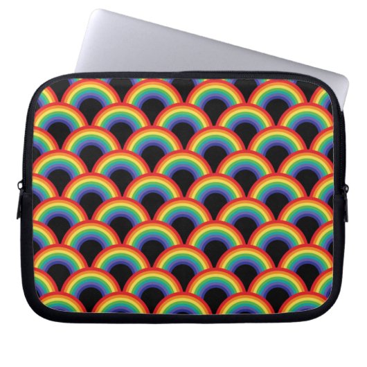 Farbenfrohe Regenbogenmuster Laptopschutzhülle (Vorderseite)
