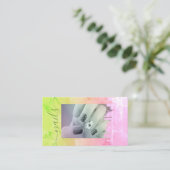 Farbenfrohe Regenbogennägel Fotoplatt Visitenkarte (Stehend Vorderseite)