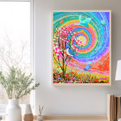 Farbenfrohe RegenbogenNature Wildblumen. Poster