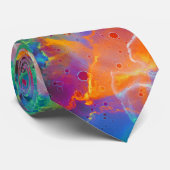 Farbenfrohe Regenbogennebel Abstrakte Wasserfarbe Krawatte (Gerollt)