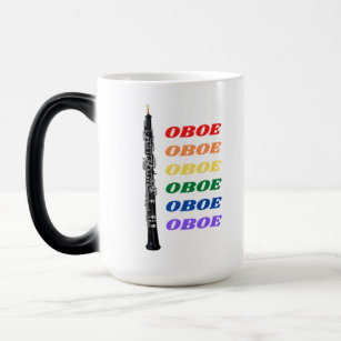 Farbenfrohe Regenbogenoboe Oboist Zwei-Tone-Tasse Verwandlungstasse