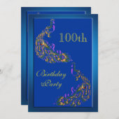 Farbenfrohe Regenbogenpeaks 100. Geburtstag Einladung (Vorne/Hinten)