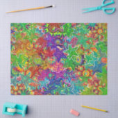 Farbenfrohe Regenbogenpresse aus Sternengewebe Seidenpapier (Basteln)