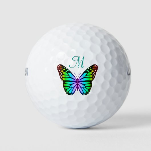 Farbenfrohe Regenbogenschmetterlinge Golfball (Vorderseite)