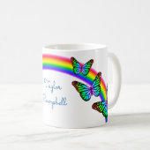 Farbenfrohe Regenbogenschmetterlinge Kaffeetasse (VorderseiteRechts)