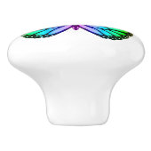Farbenfrohe Regenbogenschmetterlinge Keramikknauf (Seitenansicht)
