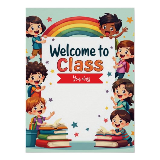 Farbenfrohe Regenbogenschule Mauer Poster (Vorderseite)