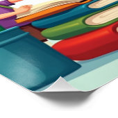 Farbenfrohe Regenbogenschule Mauer Poster (Ecke)