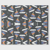 Farbenfrohe Regenbogensegler Geschenkpapier (Flach)