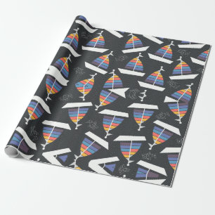 Farbenfrohe Regenbogensegler Geschenkpapier