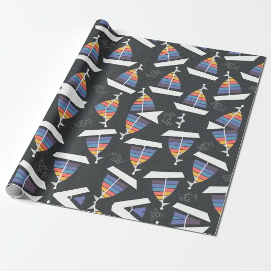 Farbenfrohe Regenbogensegler Geschenkpapier (Ungerollt)