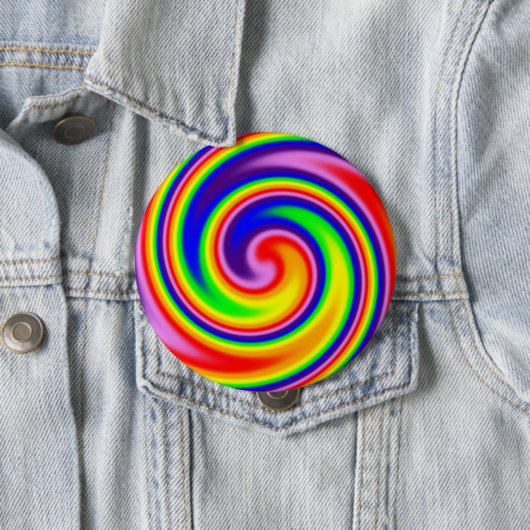 Farbenfrohe Regenbogenspirale Bright Swirbelenergi Button (Beispiel)