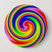 Farbenfrohe Regenbogenspirale Bright Swirbelenergi Button (Vorderseite)