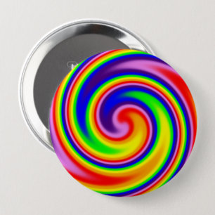 Farbenfrohe Regenbogenspirale Bright Swirbelenergi Button