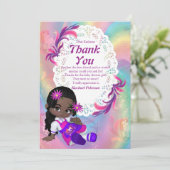 Farbenfrohe Regenbogenspiralen Kinderdusche Dankeskarte (Stehend Vorderseite)