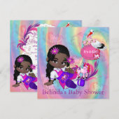 Farbenfrohe Regenbogenspiralen Kinderdusche Einlad Mitteilungskarte (Vorne/Hinten)