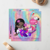 Farbenfrohe Regenbogenspiralen Kinderdusche Einlad Mitteilungskarte (Vorderseite/Rückseite Beispiel)